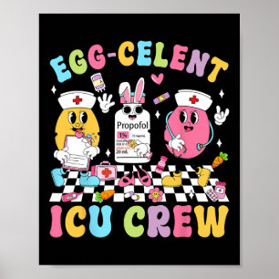 Affiche Jour de Pâques super Oeuf celent Icu Crew Bunny Nu