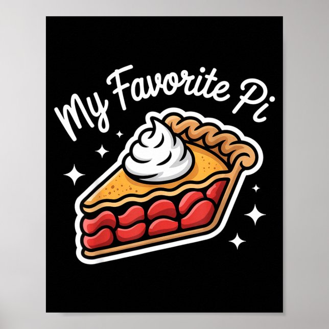 Affiche Jour de Pi 14 Mars Math Nerd Tarte Nourriture Cade (Devant)
