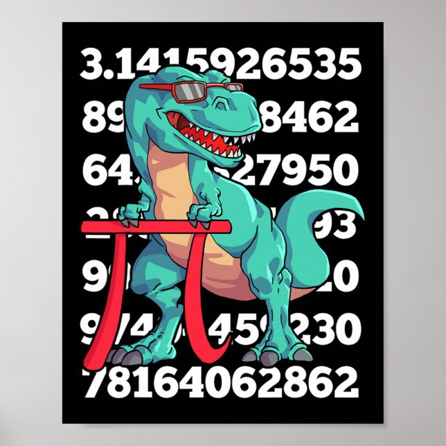 Affiche Jour de Pi Dinosaure T Rex Drôle Math 3.14 Profess (Devant)