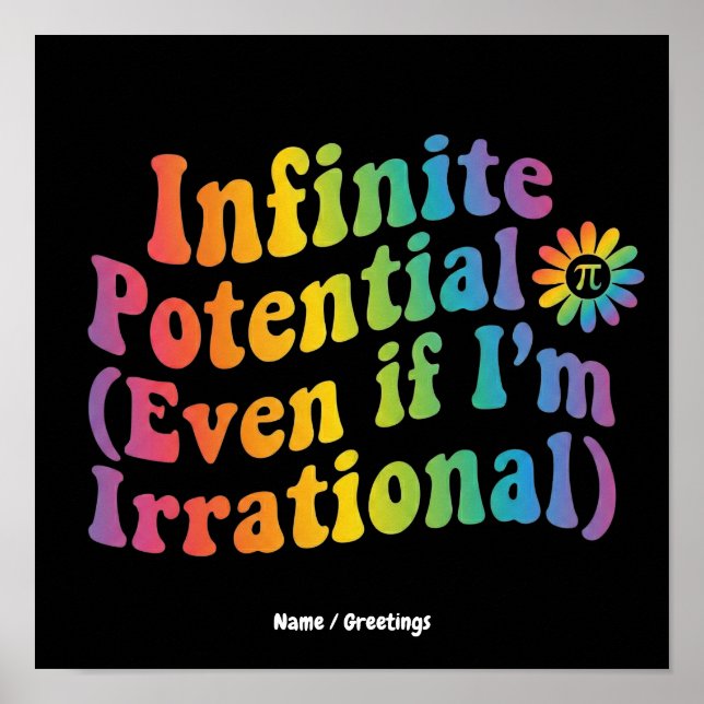 Affiche Jour de Pi Irrationnel au Potentiel Infini Rétro M (Devant)