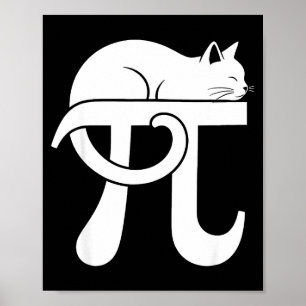 Affiche Jour de Pi Mathématiques Chat Nerd Comédie Enseign
