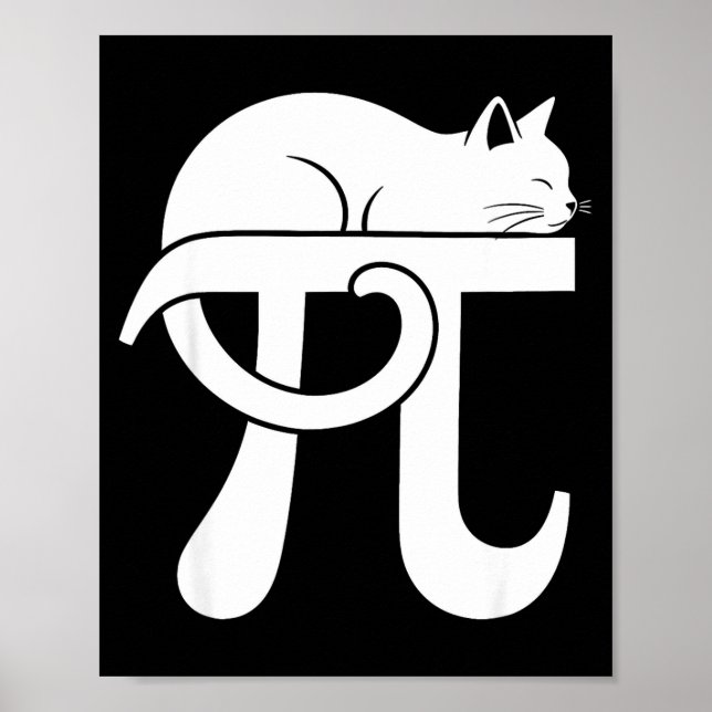 Affiche Jour de Pi Mathématiques Chat Nerd Comédie Enseign (Devant)