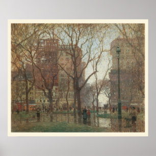 Affiche Jour de pluie, Madison Square, New York, Paul Corn