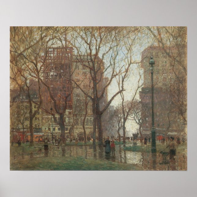 Affiche Jour de pluie, Madison Square, New York, Paul Corn (Devant)