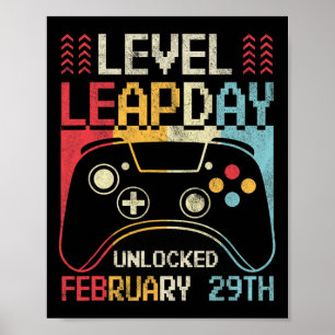 Affiche Jour de saut de niveau Déverrouillé jeu de contrôl
