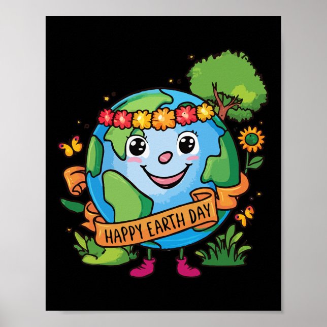 Affiche Jour de sensibilisation à la planète Terre Joyeux  (Devant)