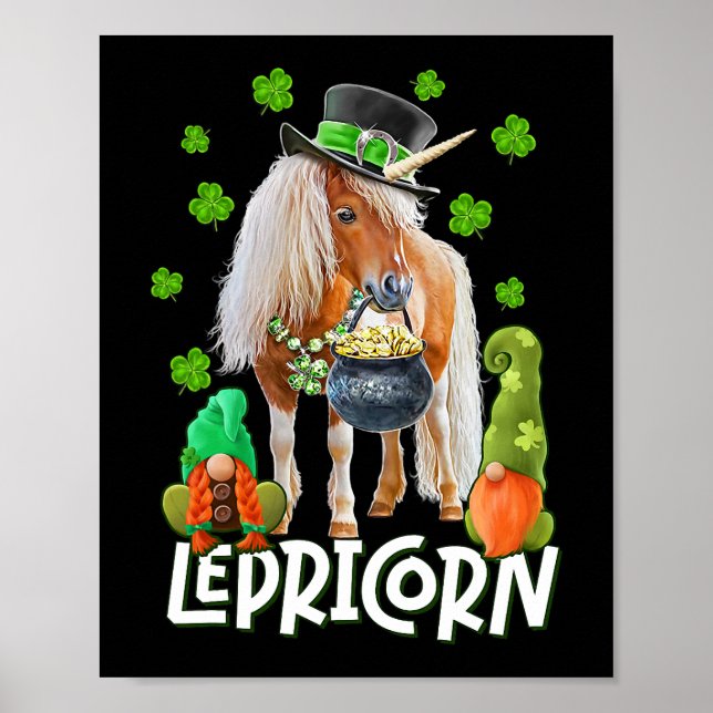 Affiche Jour de St Patricks LEPRICORN Unicorn Horse Lover  (Devant)