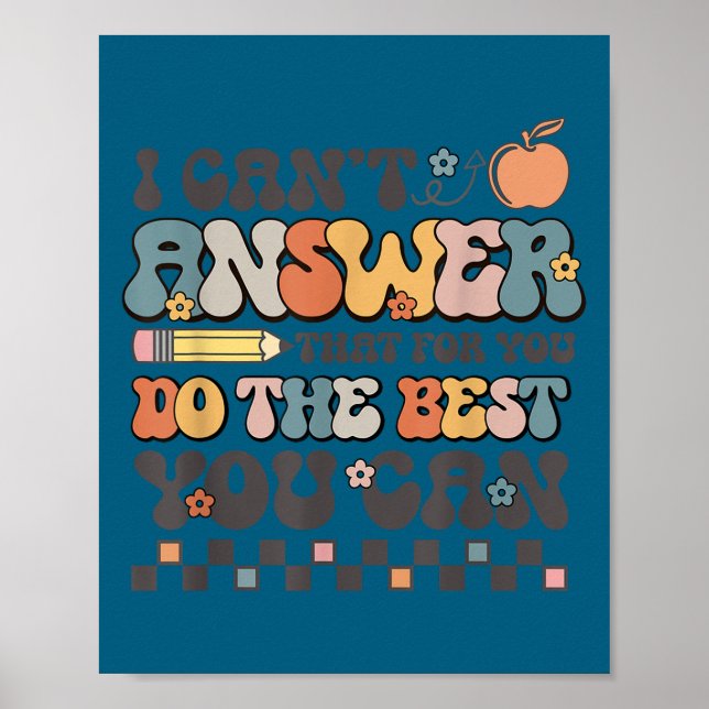 Affiche Jour de test de l'État motivationnel Je ne peux pa (Devant)