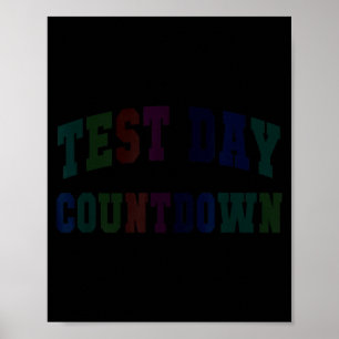 Affiche Jour de test mignon décompte test mode enseignant