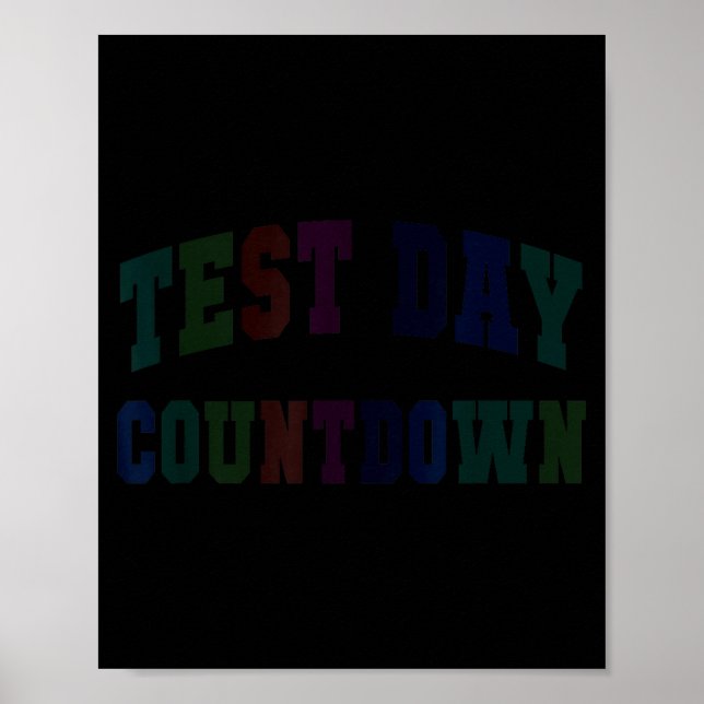 Affiche Jour de test mignon décompte test mode enseignant  (Devant)