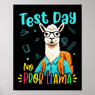 Affiche Jour de test pas de problème lama mignon design ét