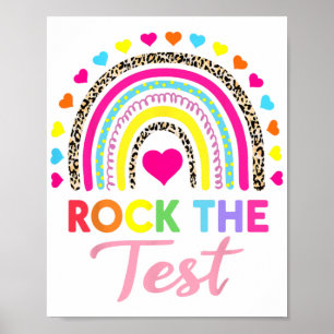 Affiche Jour de test Test Teacher Test Day Rainbow Leop