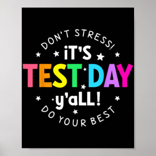 Affiche Jour De Test Yall Funny Test Day Pour Les Étudiant