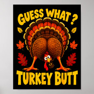 Affiche Jour de Thanksgiving drôle de fesses de dinde fest