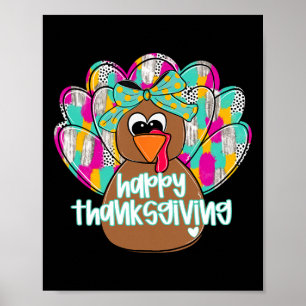 Affiche Jour de Thanksgiving Fête de la dinde Remerciement