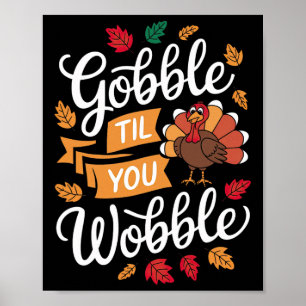 Affiche Jour de Thanksgiving Repas Reconnaissant Garçons F