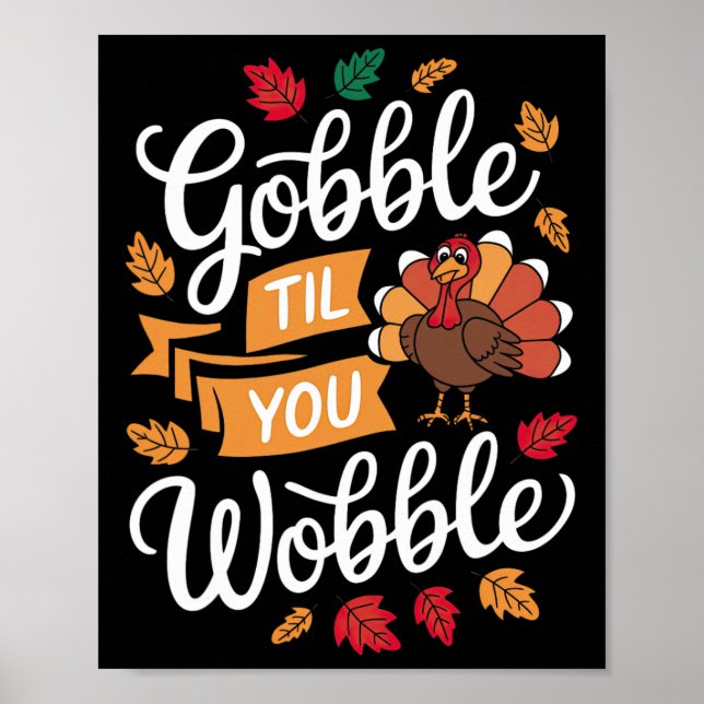 Affiche Jour de Thanksgiving Repas Reconnaissant Garçons F (Devant)