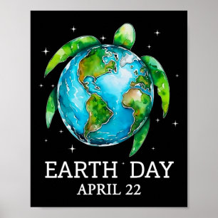 Affiche Jour des terres 2025 Restaurer Earth Sea Turtle Ar
