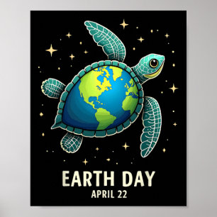 Affiche Jour des terres 2025 Restaurer Earth Sea Turtle Ar