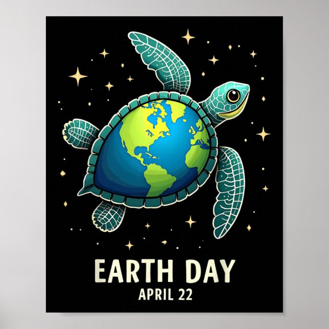 Affiche Jour des terres 2025 Restaurer Earth Sea Turtle Ar (Devant)