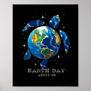 Affiche Jour des terres 2025 Save Earth Sea Turtle Art Sav