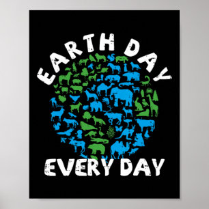 Affiche Jour des terres Amoureux des animaux de la Terre a