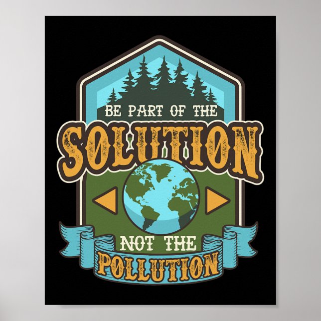 Affiche Jour des terres Be La Solution Mignonne Recyclé Vi (Devant)