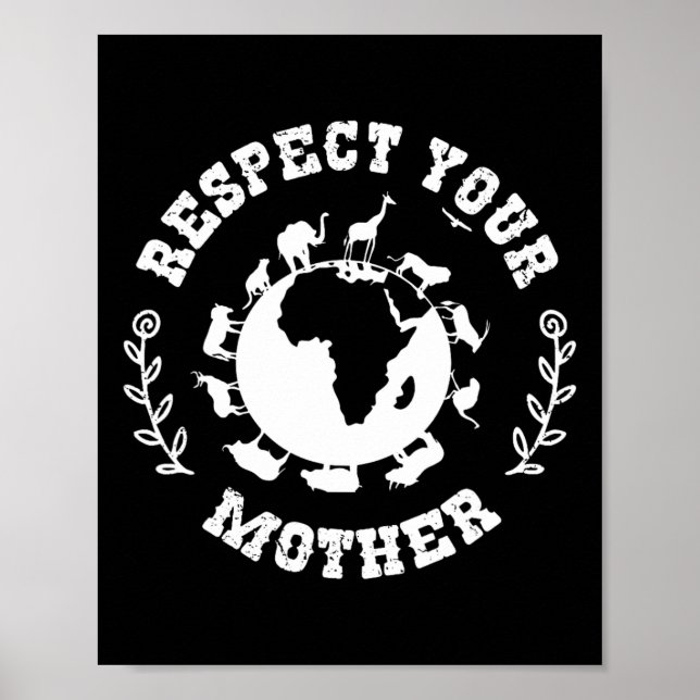 Affiche Jour des terres Cadeau Respectez votre mère Nature (Devant)