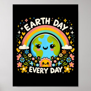 Affiche Jour des terres Chaque Jour Charmante Planète Avec