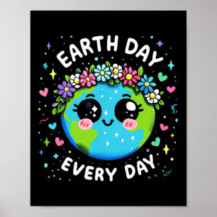 Affiche Jour des terres chaque jour Cute Planet Cadeau Enf