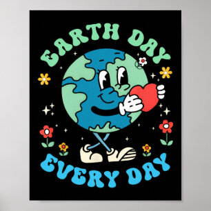 Affiche Jour des terres Chaque Jour Mignonne Planet Joyeux