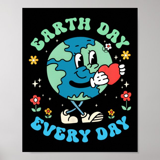 Affiche Jour des terres Chaque Jour Mignonne Planet Joyeux (Devant)
