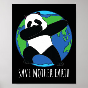 Affiche Jour des terres Chemise Panda Sauver Mère Terre T
