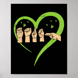 Affiche Jour des terres de Langue des Signes Américaine As