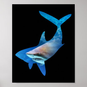 Affiche Jour des terres De Silhouette De Requin Et Prix De