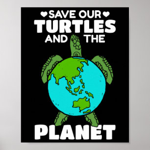 Affiche Jour des terres De Tortue De Mer Je Sauve Nos Tort