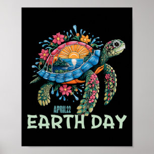 Affiche Jour des terres de tortues marines Sauvez la Terre