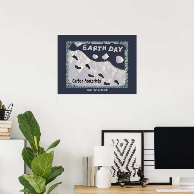 Affiche Jour des terres - Empreintes carbone (Bureau à domicile)