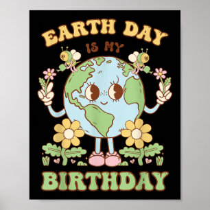 Affiche Jour des terres est mon anniversaire avril 22nd Na