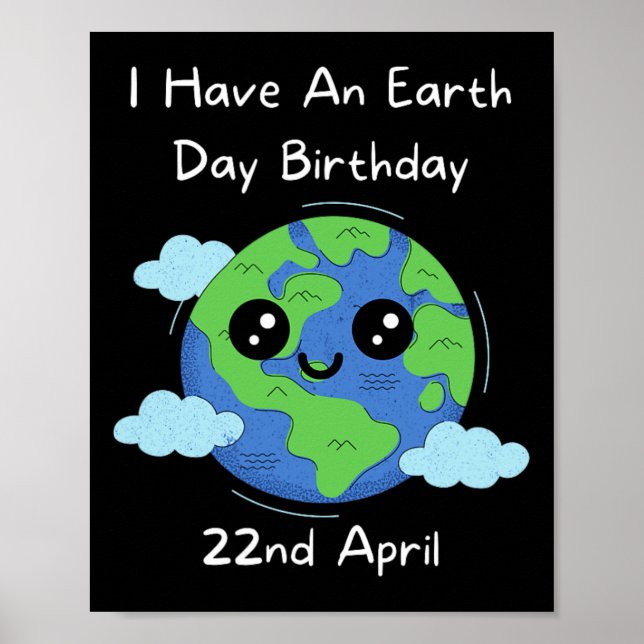 Affiche Jour des terres Est Mon Anniversaire Pro Environme (Devant)