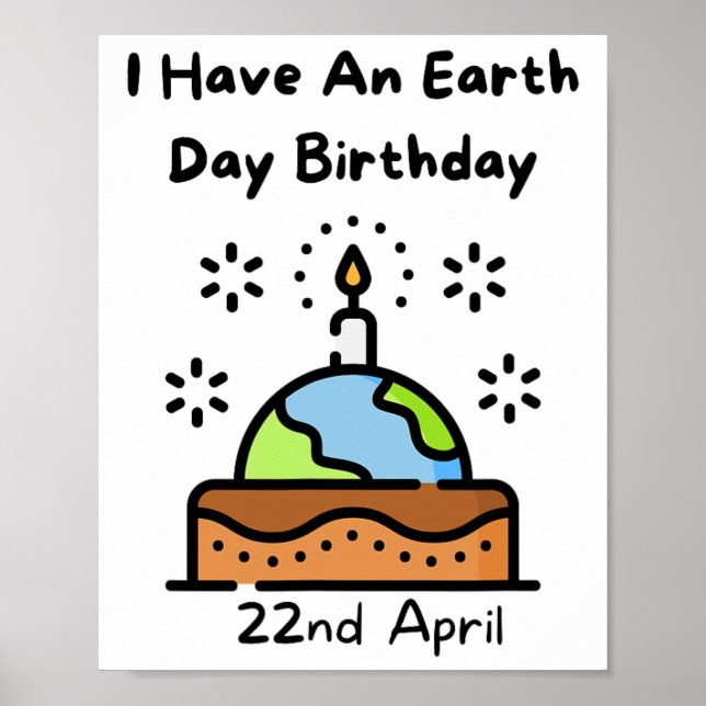 Affiche Jour des terres Est Mon Anniversaire Pro Environme (Devant)