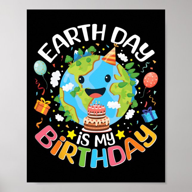 Affiche Jour des terres Est Mon Anniversaire Pro Environme (Devant)