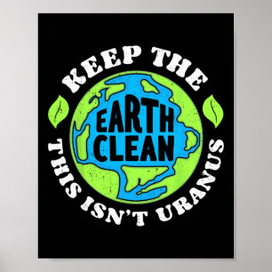 Affiche Jour des terres Gardez la Terre propre Ce n'est pa