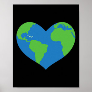 Affiche Jour des terres joyeux du Coeur de la Terre mignon