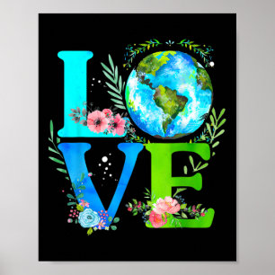 Affiche Jour des terres Love World Anniversaire Eco Sensib