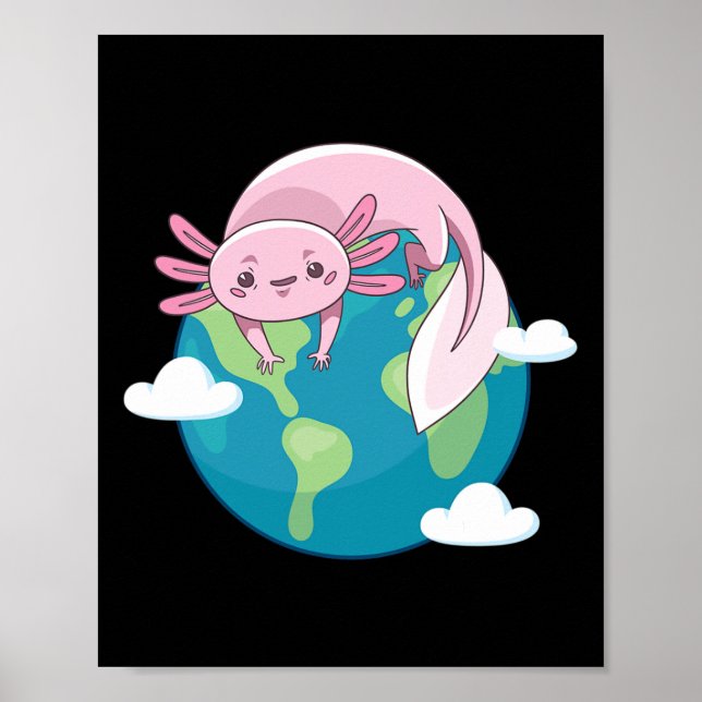 Affiche Jour des terres Mère Axolotl Drôle Pour L'Environn (Devant)