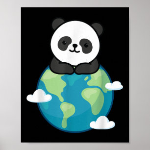 Affiche Jour des terres Mère Panda Drôle Pour L'Environnem