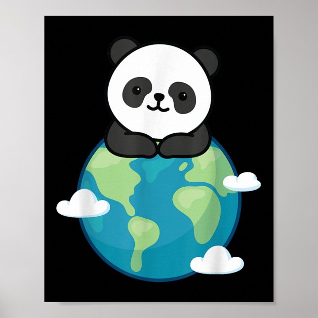 Affiche Jour des terres Mère Panda Drôle Pour L'Environnem (Devant)