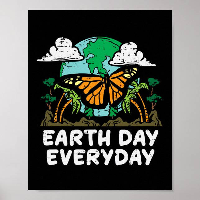 Affiche Jour des terres Papillon quotidien Mignonne Enviro (Devant)