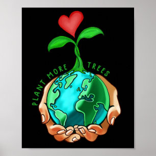 Affiche Jour des terres Quotidien Plante Plus d'arbres Sau